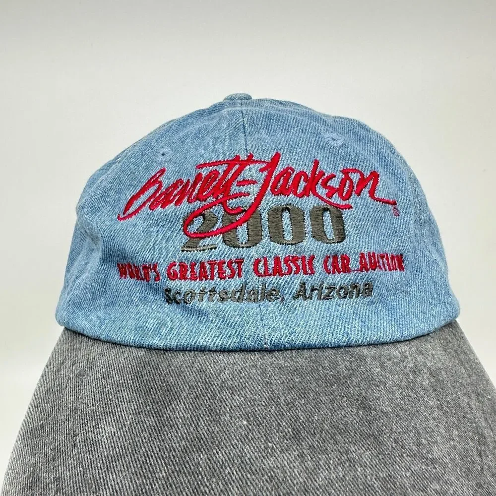 Barrett-Jackson‎ Auction Baseball Hat Men Adj. Back Blue Classic Car Y2K Denim